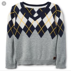 Janie and Jack Argyle V-Neck Sweater